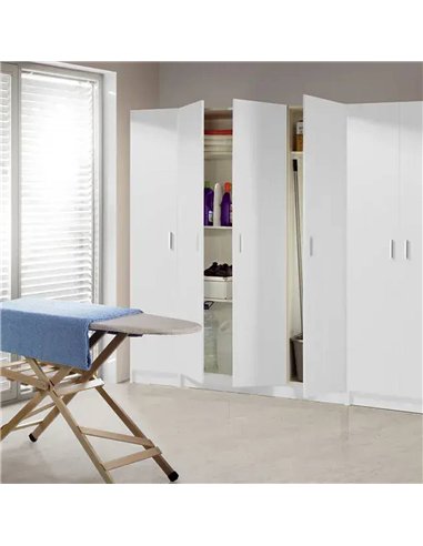 Multi Purpose White Wide Storage Cupboard 3 Door, 2591       