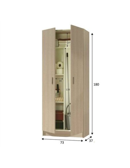 Multi Tall Oak Effect 2 Door Utility Universal Storage Cupboard, 3292 - pic 115293 | FastDaddyshop