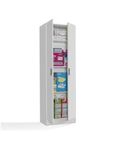 Multi Tall White 2 Door Shoe Storage Utility Cupboard, 3293