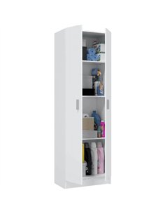 Multi Tall White 2 Door Shoe Storage Utility Cupboard, 3293 2