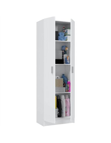 Multi Tall White 2 Door Shoe Storage Utility Cupboard, 3293