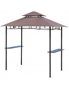 Outsunny 8 ft New Double-Tier BBQ Gazebo Grill Canopy, Coffee