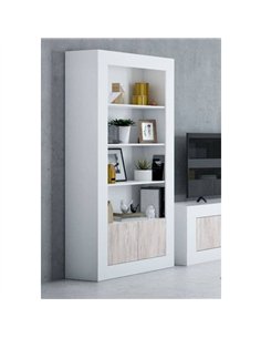Montreal White And Wood Effect Tall Bookcase, 3076 2