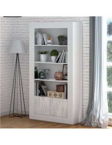 Montreal White And Wood Effect Tall Bookcase, 3076