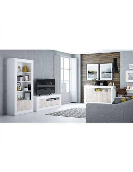 Montreal White And Wood Effect TV Unit, 3075 - pic 115306 | FastDaddyshop