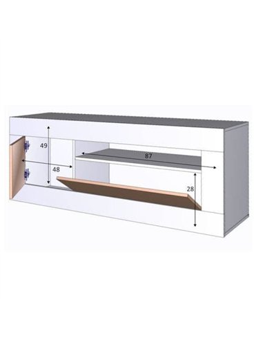 Montreal White And Wood Effect TV Unit, 3075