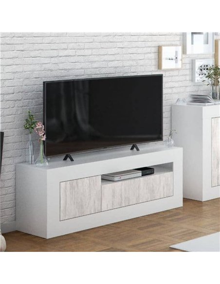 Montreal White And Wood Effect TV Unit, 3075 - pic 115309 | FastDaddyshop
