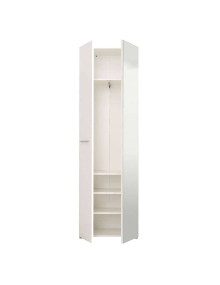 Myra White Mirrored Narrow Wardrobe, 3050 - pic 115311 | FastDaddyshop