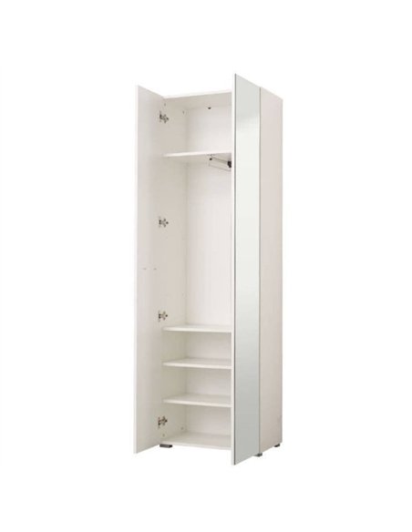 Myra White Mirrored Narrow Wardrobe, 3050 - pic 115312 | FastDaddyshop