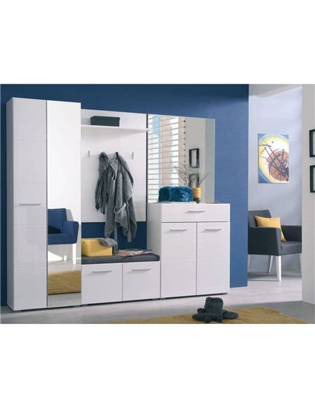 Myra White Mirrored Narrow Wardrobe, 3050 - pic 115313 | FastDaddyshop