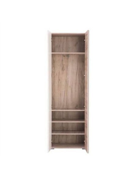 Myra White Gloss And Oak Effect Mirrored Narrow Wardrobe, 3266 - pic 115316 | FastDaddyshop