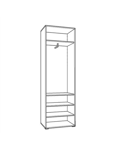 Myra White Gloss And Oak Effect Mirrored Narrow Wardrobe, 3266