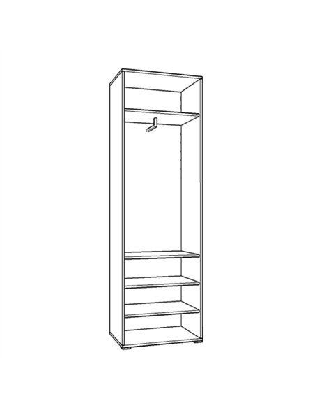 Myra White Gloss And Oak Effect Mirrored Narrow Wardrobe, 3266 - pic 115317 | FastDaddyshop