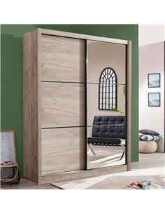 Navara Oak Effect Sliding Door Wardrobe 166cm, 3085 2