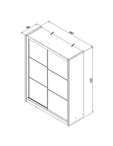 Navara Oak Effect Sliding Door Wardrobe 166cm, 3085