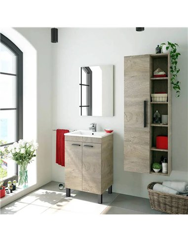 Neves Oak Effect Bathroom Vanity Storage Wall Mounted Cupboard, 3226