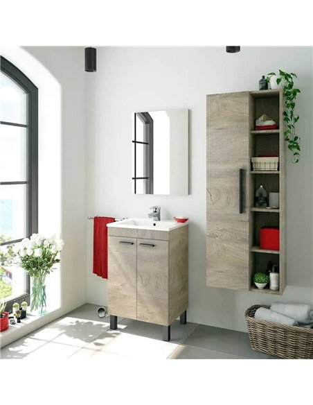 Neves Oak Effect Bathroom Vanity Storage Wall Mounted Cupboard, 3226 - pic 115325 | FastDaddyshop