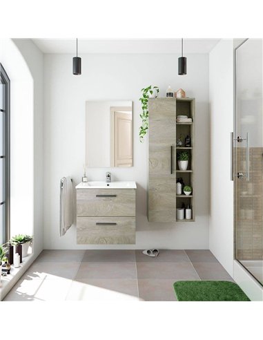 Neves Oak Effect Bathroom Vanity Storage Wall Mounted Cupboard, 3226