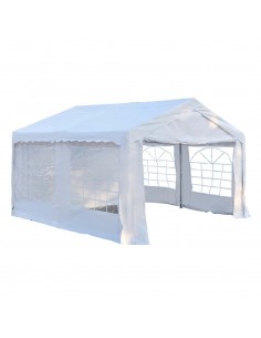 Outsunny Gazebo Marquee Party Tent, Steel Frame, 4x4 m, White