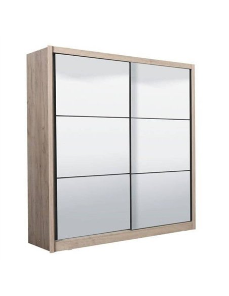 Nevada Artisan Oak Effect Full Mirrored Sliding Door Wardrobe, 3424 - pic 115330 | FastDaddyshop