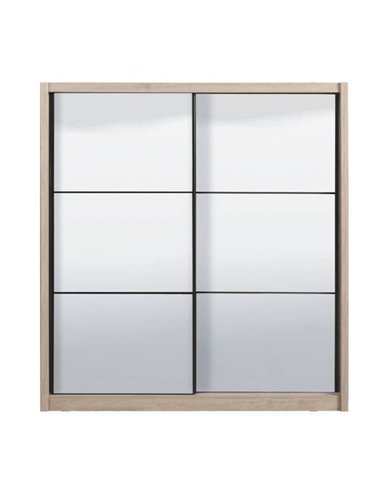 Nevada Artisan Oak Effect Full Mirrored Sliding Door Wardrobe, 3424