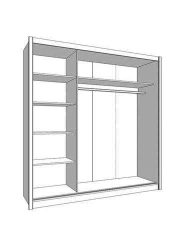 Nevada Artisan Oak Effect Full Mirrored Sliding Door Wardrobe, 3424