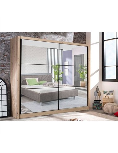 Nevada Artisan Oak Effect Full Mirrored Sliding Door Wardrobe, 3424