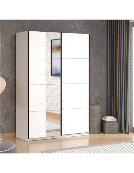Noah Sliding Wardrobe White With Mirror, 3407 - pic 115337 | FastDaddyshop