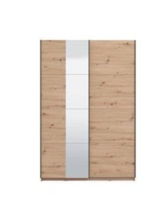 Noah Oak Effect Sliding Wardrobe With Mirror, 3408