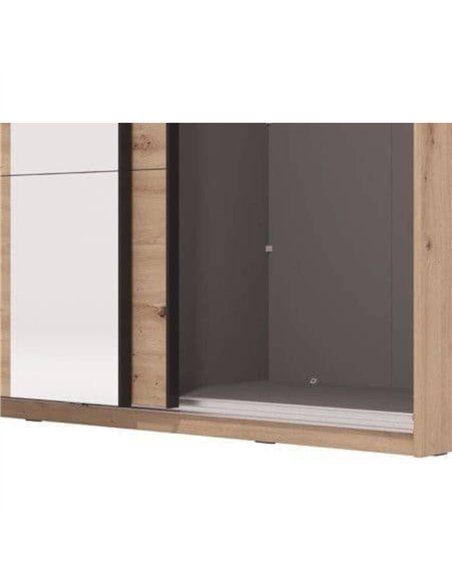 Noah Oak Effect Sliding Wardrobe With Mirror, 3408 - pic 115339 | FastDaddyshop