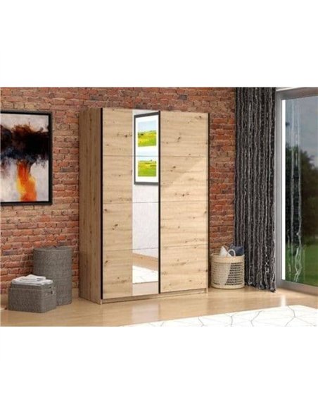 Noah Oak Effect Sliding Wardrobe With Mirror, 3408 - pic 115340 | FastDaddyshop