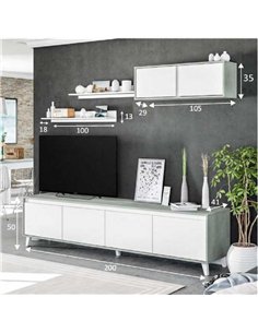 Nocca Grey and White TV Cabinet, 2964 2