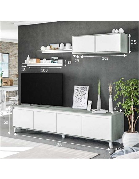Nocca Grey and White TV Cabinet, 2964 - pic 115341 | FastDaddyshop