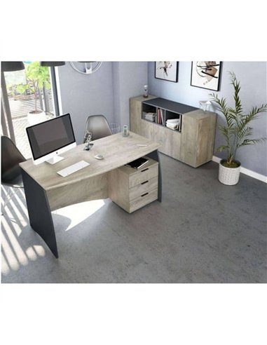 Oris Oak and Grey Large Desk With Drawers, 3121