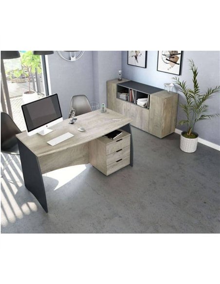 Oris Oak and Grey Large Desk With Drawers, 3121 - pic 115343 | FastDaddyshop