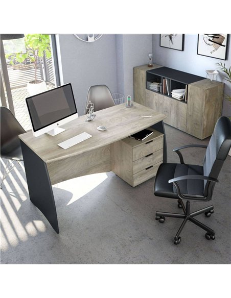 Oris Oak and Grey Large Desk With Drawers, 3121 - pic 115347 | FastDaddyshop