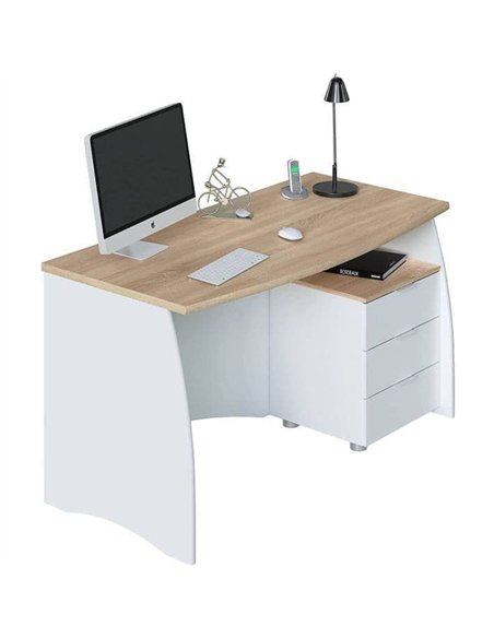 Oris White And Oak Effect Large Desk With Drawers, 3256 - pic 115348 | FastDaddyshop