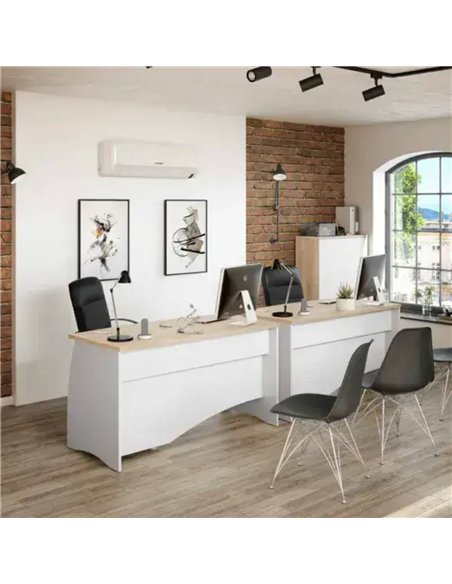 Oris White And Oak Effect Large Desk With Drawers, 3256 - pic 115351 | FastDaddyshop