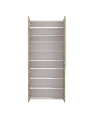 Osaka Oak Effect Mirrored Door 50 Pair Large Shoe Cabinet Cupboard, 3267