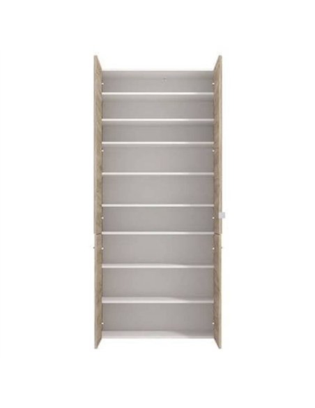 Osaka Oak Effect Mirrored Door 50 Pair Large Shoe Cabinet Cupboard, 3267 - pic 115355 | FastDaddyshop