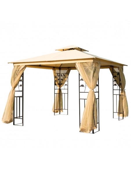Outsunny 3x3 m Double Top Gazebo, Beige - pic 11536 | FastDaddyshop