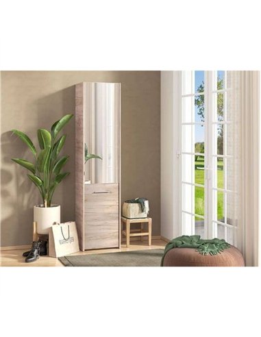 Osaka Oak Effect Tall Slim Shoe Cabinet Cupboard, 3452 
