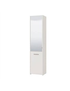 Osaka White Mirrored Slim Shoe Cabinet Cupboard, 3453
