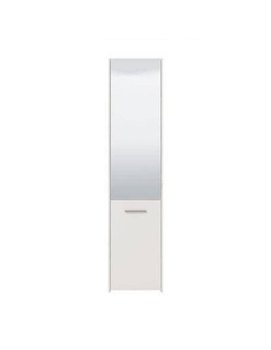 Osaka White Mirrored Slim Shoe Cabinet Cupboard, 3453