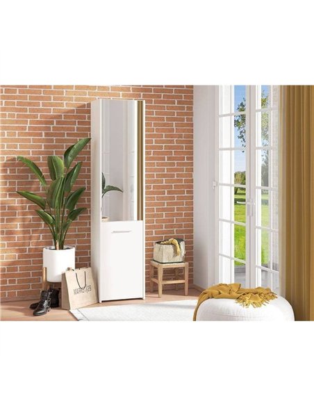 Osaka White Mirrored Slim Shoe Cabinet Cupboard, 3453 - pic 115366 | FastDaddyshop
