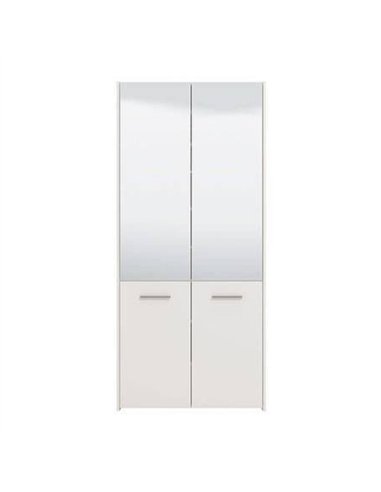Osaka White Mirrored Large 50 Pair Shoe Cabinet Cupboard, 3455