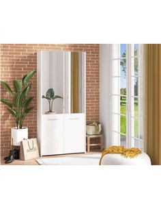 Osaka White Mirrored Large 50 Pair Shoe Cabinet Cupboard, 3455 2