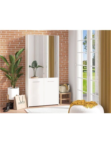 Osaka White Mirrored Large 50 Pair Shoe Cabinet Cupboard, 3455 - pic 115370 | FastDaddyshop