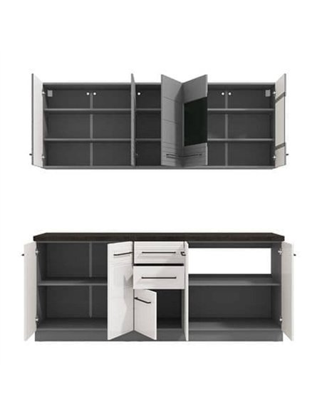 Pedro White Gloss and Grey Kitchen Units, 3280 - pic 115371 | FastDaddyshop