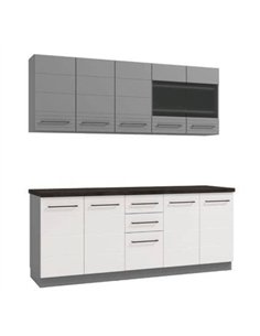 Pedro White Gloss and Grey Kitchen Units, 3280